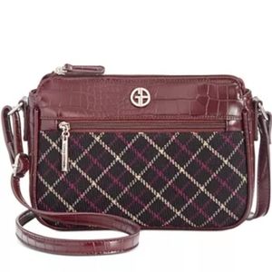 Giani Bernini black plaid crossbody purse
